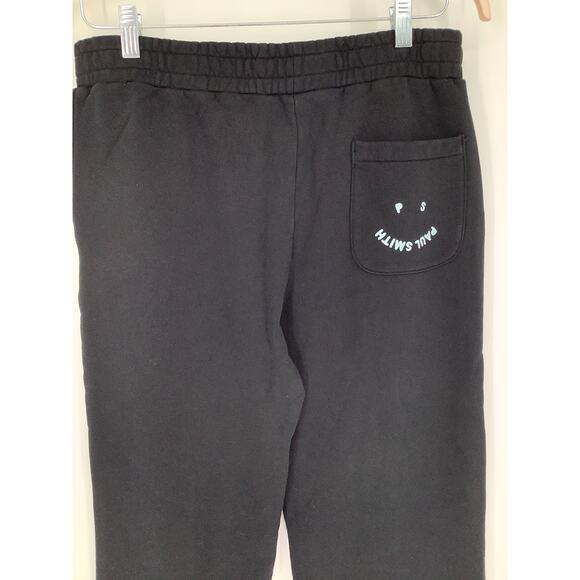 Paul Smith Mens Medium Black PS Happy Cotton Jogger Sweatpants Athleisure K20-7 - Picture 9 of 11